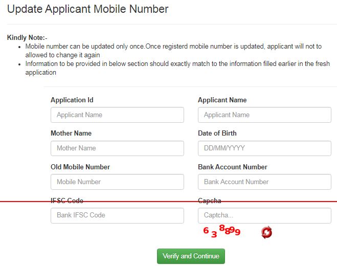 nsp pe apna mobile number kaise change kare