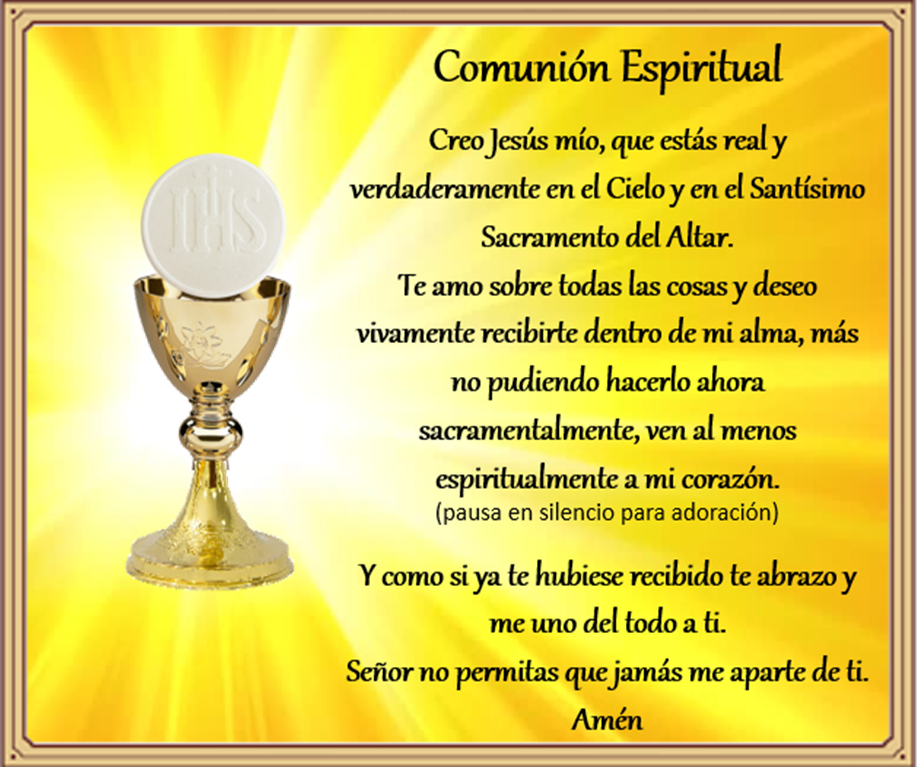 "MI PARROQUIA DE LOS DOCE APÓSTOLES" COMUNIÓN ESPIRITUAL