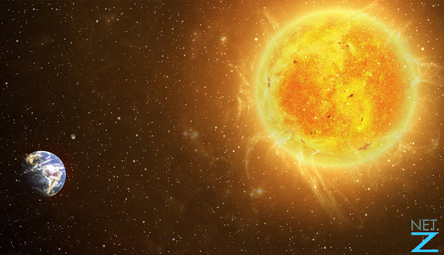 Illustration of the surface of the Sun as the central star in our solar system