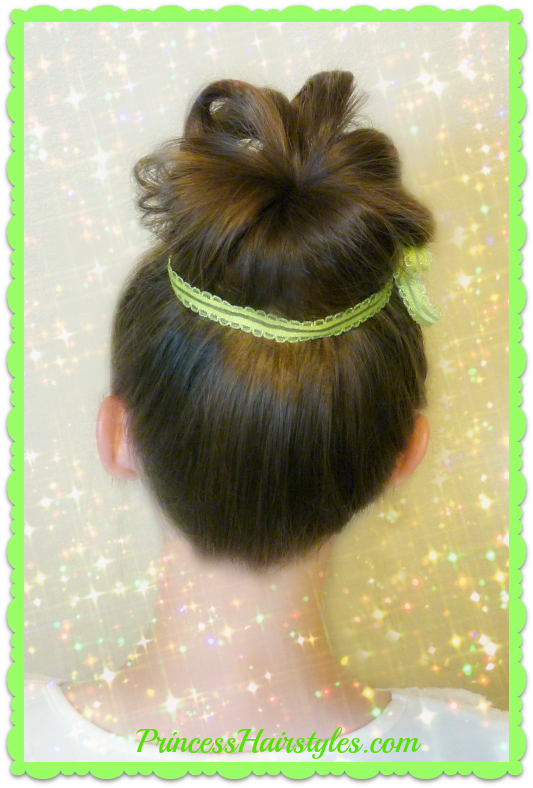 Tinkerbell Bangs and Top Knot Hairstyle Get the Fairy Look