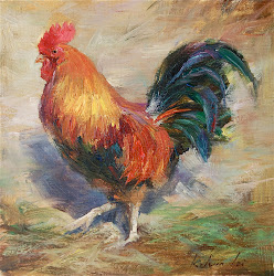 rooster painting lei paintings chicken kelvin canvas fine daily oil chickens watercolor paint paintworks dailypaintworks roosters watercolour board discover