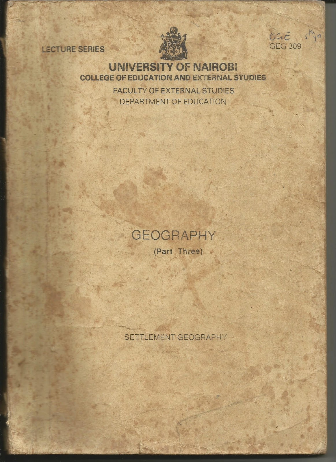 JAPHET MASATU BLOG Settlement Geography University Of Nairobi.