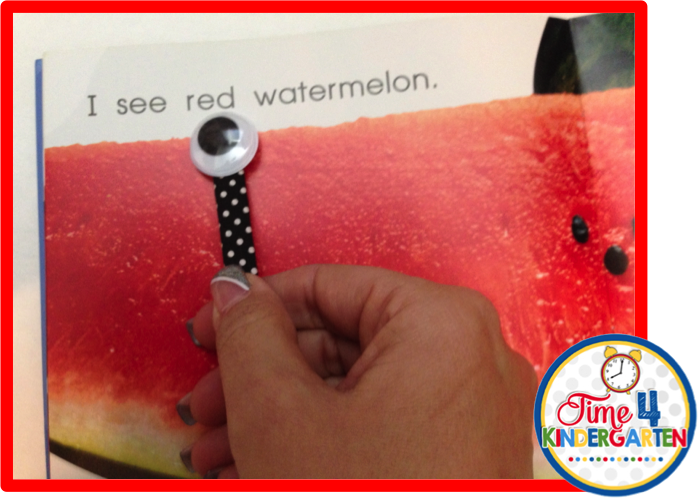 wiggly eye reading pointers, time 4 kindergarten, kindergarten pointers, bright ideas blog hop