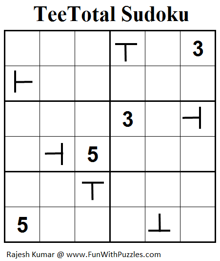 TeeTotal Sudoku (Mini Sudoku Series #58)