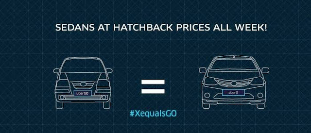 UBERX and UBERGO prices will be same till 17th May in Ahmedabad [Promocode]