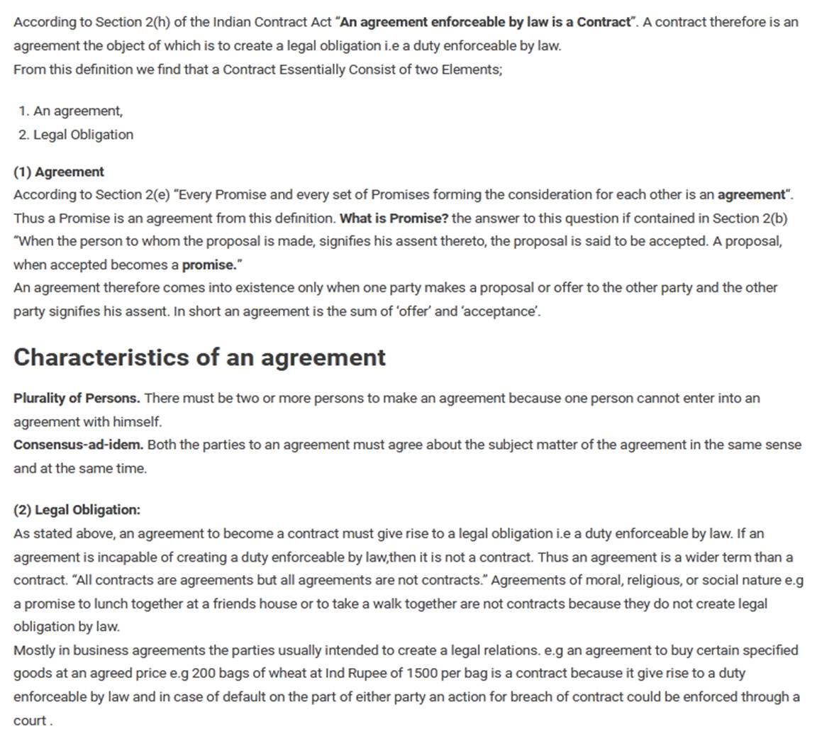 Definition of Contract Law Thesaurus