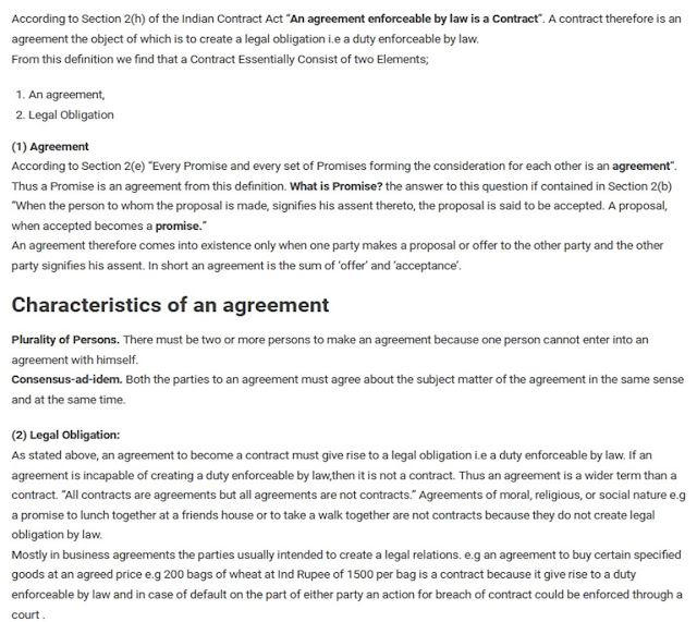 Definition of Contract Law Thesaurus