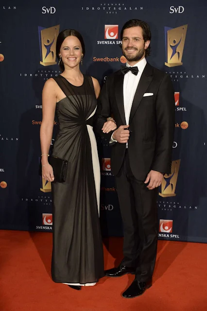 Prince Carl Philip and Sofia Hellqvist arrived at the Idrottsgalan 2015 in Stockholm