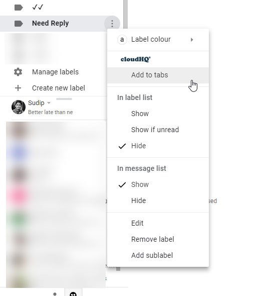 Gmail Tabs преобразует ярлыки во вкладки в Gmail