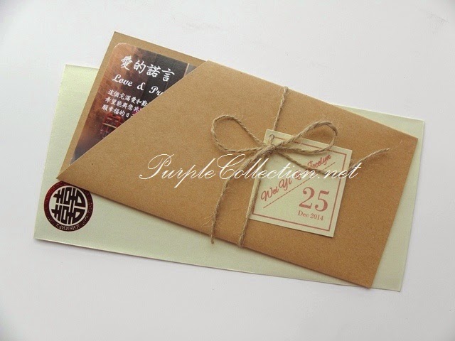 Vintage Rustic Chinese Wedding Card, kraft card 260g, 婚礼邀请卡片, printing, kuala lumpur, shah alam, selangor, singapore, johor bahru, melaka, seremban, bentong, pahang, kuantan, ipoh, perak, penang, kedah, kelantan, terengganu, perlis, sabah, sarawak, kuching, kota kinabalu, miri, bintulu, sandakan, tawau, red double happiness, hot stamping, 2014, pearl ivory envelope, brown jute string, art card, photo print, handmade, hand crafted, personalised, personalized, garden, peonies, decoration, cetak, 