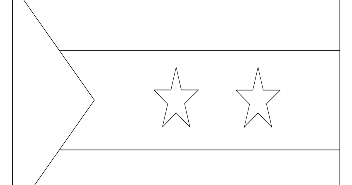 Coloring Page | Flag of São Tomé and Príncipe | Drawing | Outline