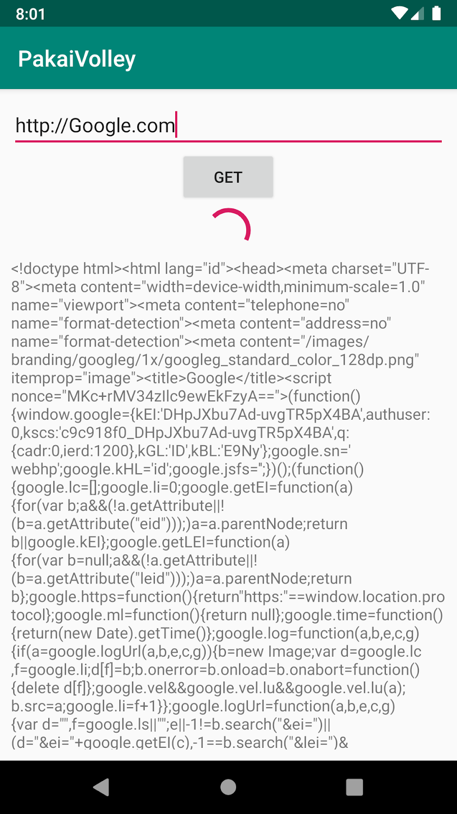 Response Web Menggunakan Android Volley