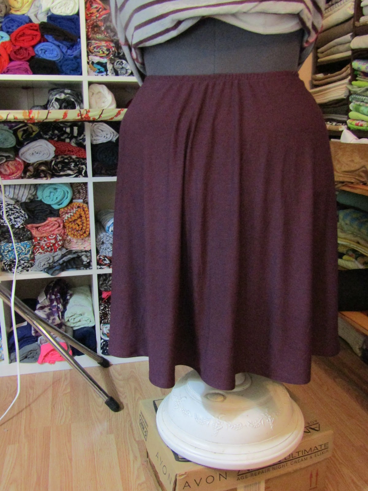 Sew Plus: Plum Black Heathered Jersey Knit Skirt