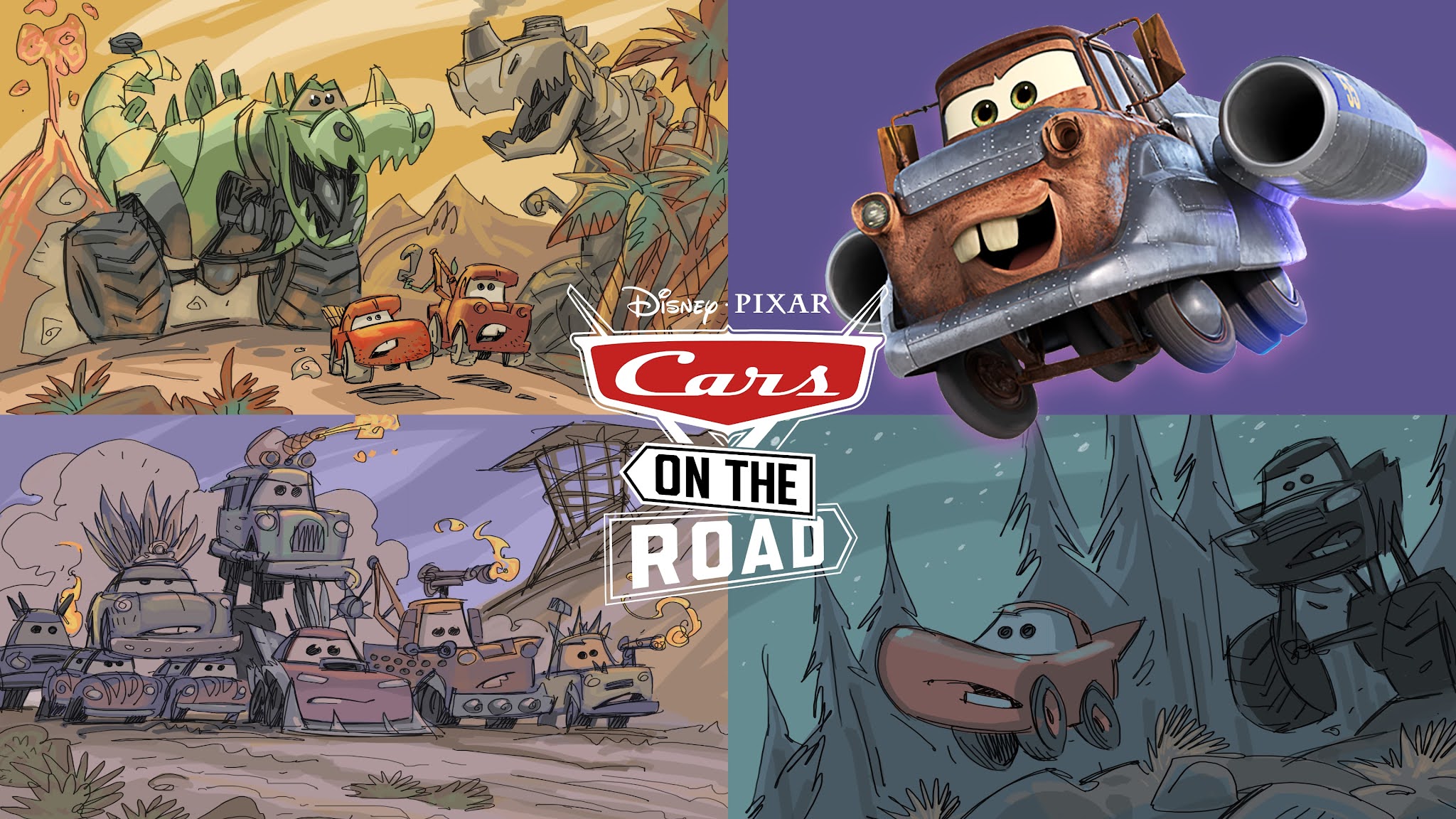 Cars on the Road' Official Title and Concept Artwork Revealed on Disney+ Day | Pixar Post