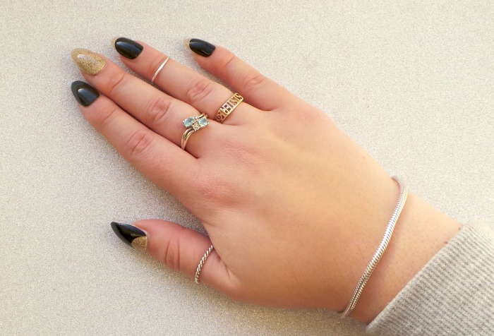 Elegant touch glitterbug nails