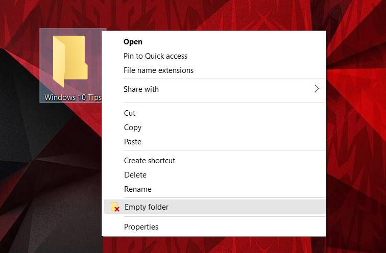 Create Empty Folder Option On Right Click