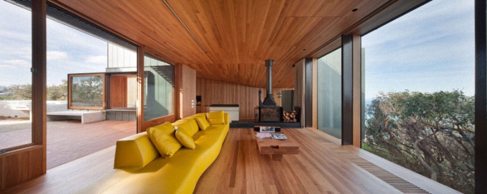Residencia Fairhaven Revestida Interiormente de Madera por John Wardle