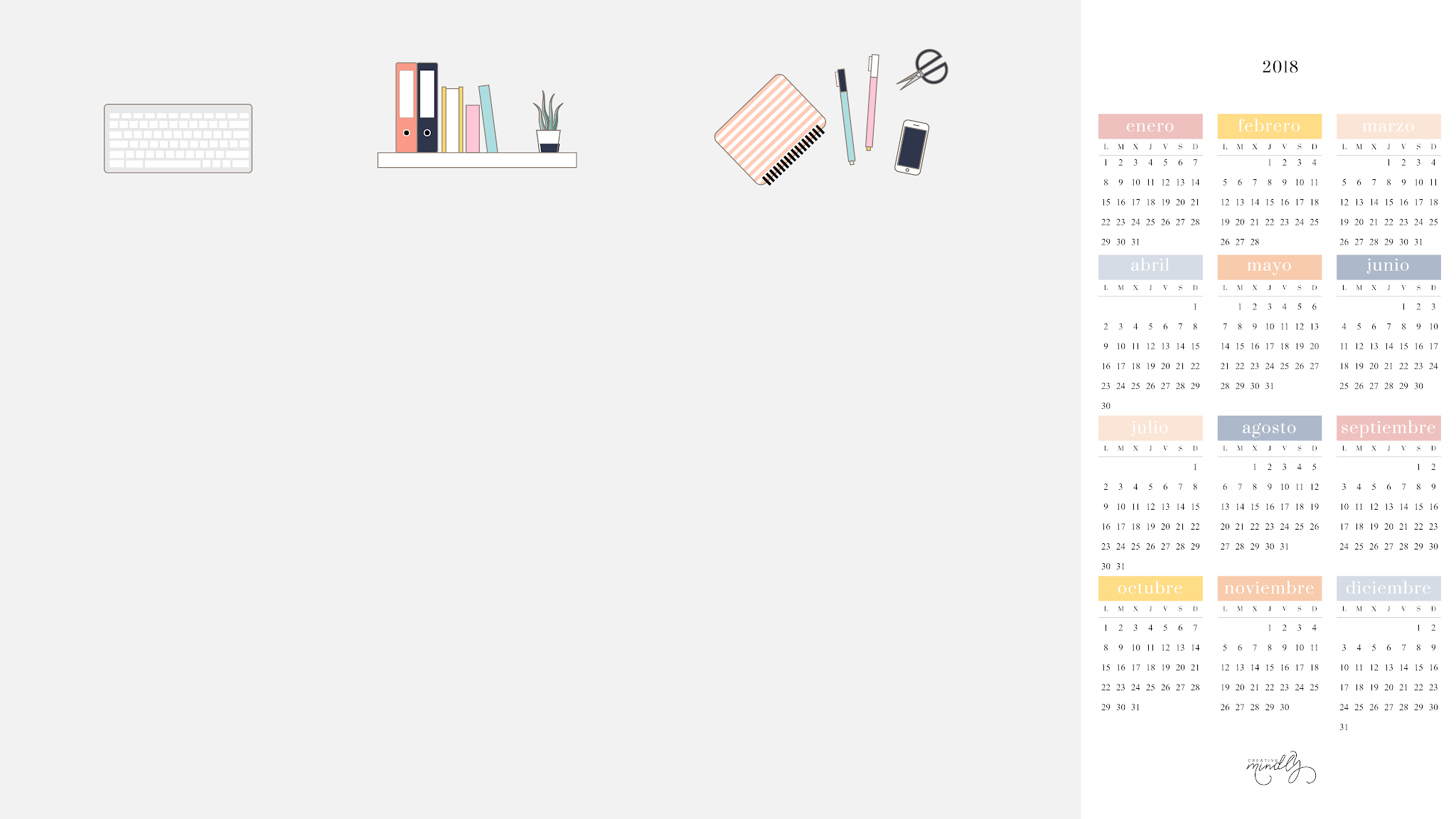 Creative Mindly: Fondos de pantalla para organizar tu escritorio