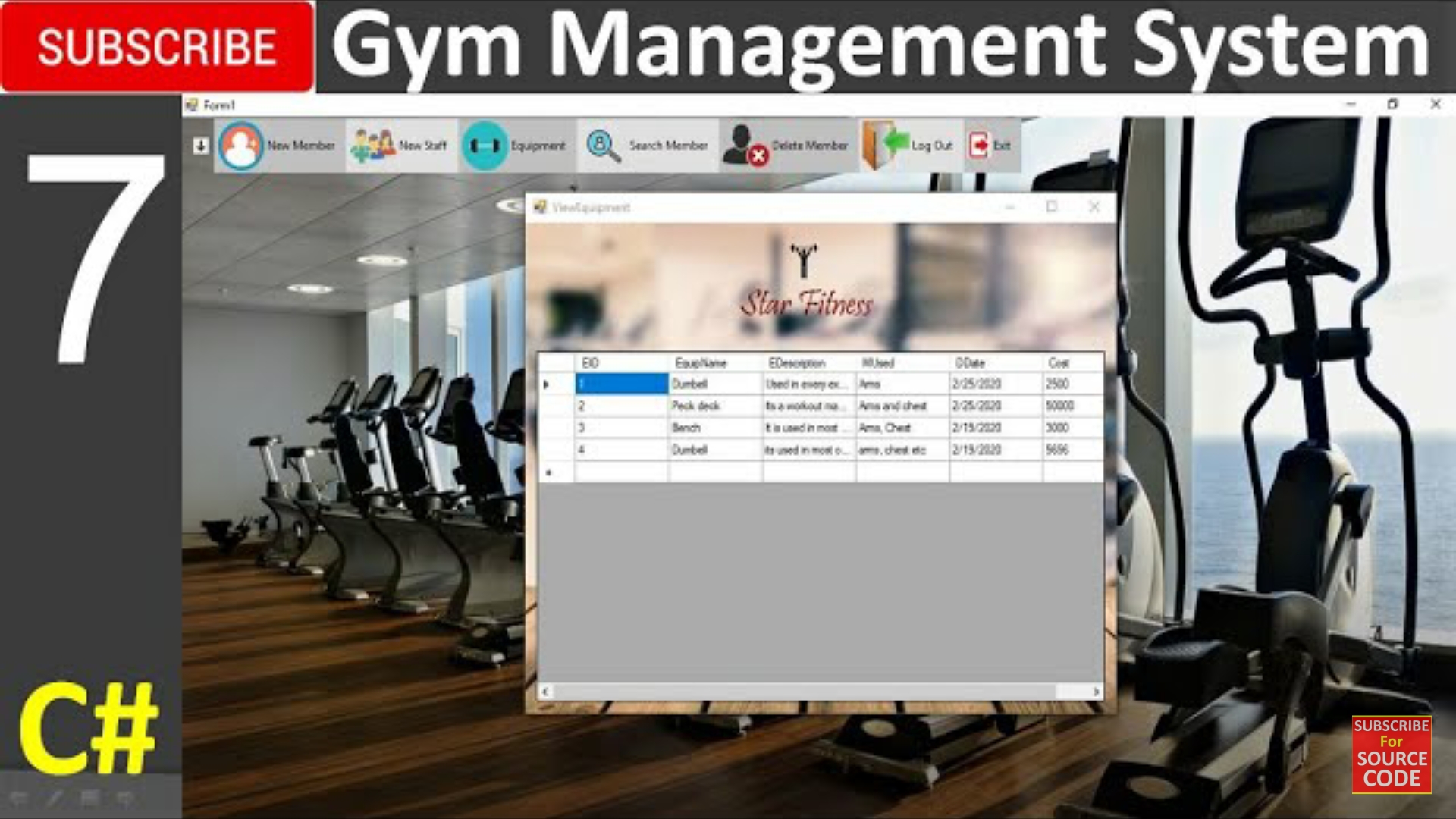 Gym Management System project | using c# (.net) and sql database