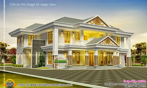 Luxurious sloping roof house