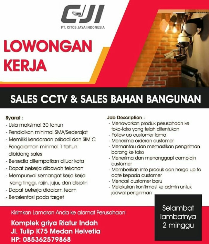 Lowongan Kerja Pt Citos Jaya Indonesia Di Medan Loker