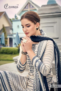 Cosmos Meher Lawn print With Embroidered Dress material