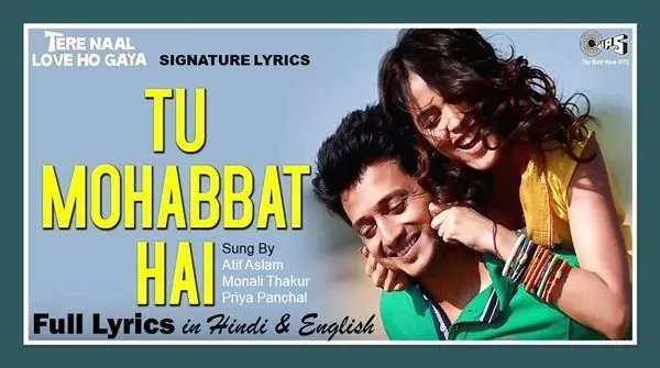 Tu Mohabbat Hai Lyrics in Hindi and English by Atif Aslam from Tere Naal Love Ho Gaya Tu Mohabbat Hai Lyrics - ATIF ASLAM - Tere Naal Love Ho Gaya