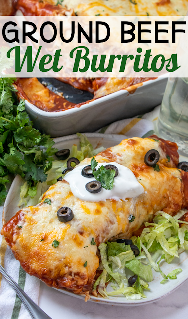 This copycat recipe from Beltline Bar in Grand Rapids, Michigan is a filling and hearty family meal! Similar to enchiladas, but with a kicked up sauce, these smothered burritos are freezer friendly and so simple to make! Great with ground turkey or chicken instead of beef.