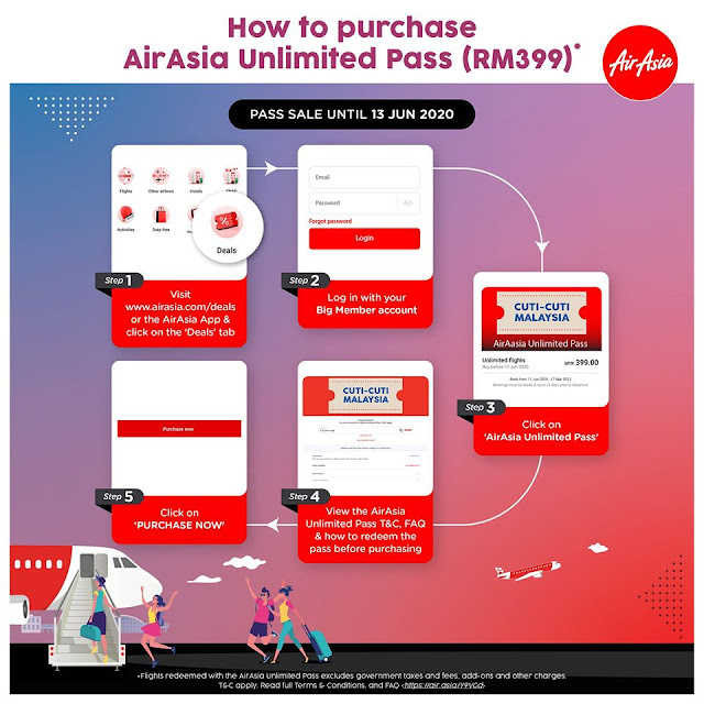 cara daftar AirAsia Unlimited Pass Cuti-Cuti Malaysia
