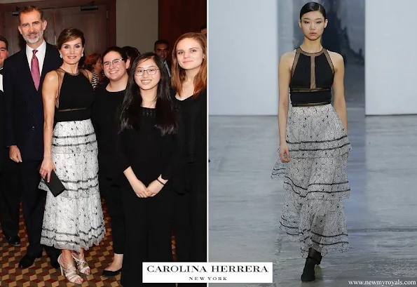 Queen Letizia wore Carolina Herrera Dress - Fall 2017 Collection