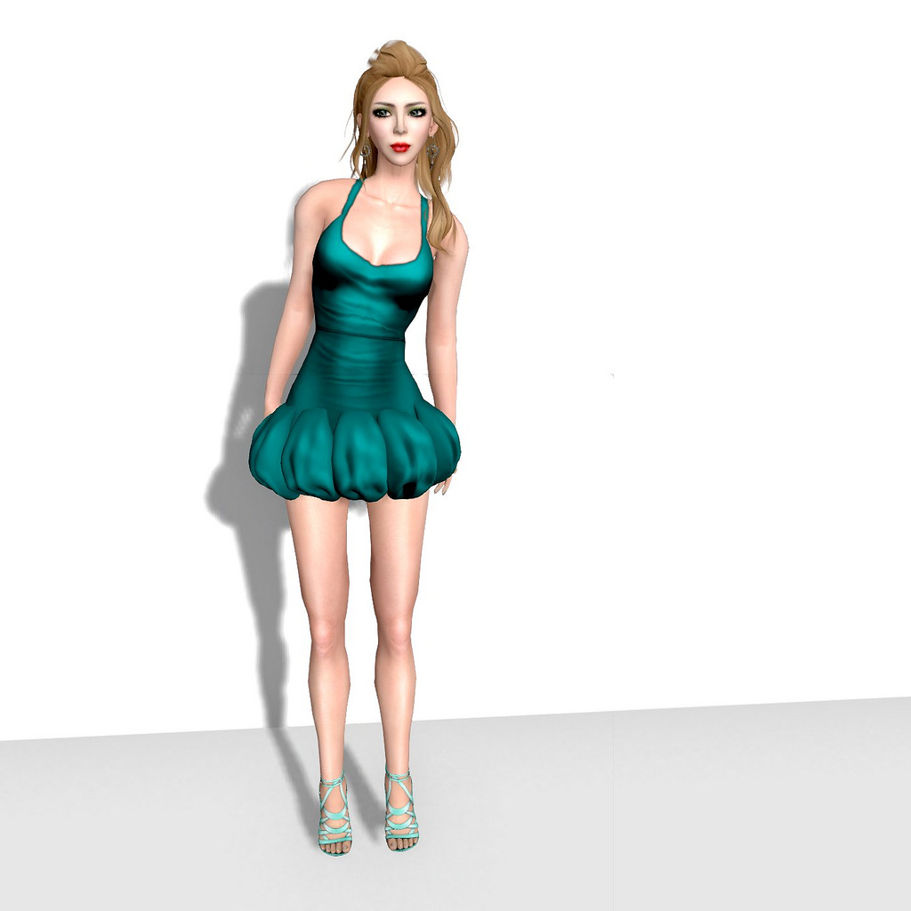Free SL! Teal Bubble Dress