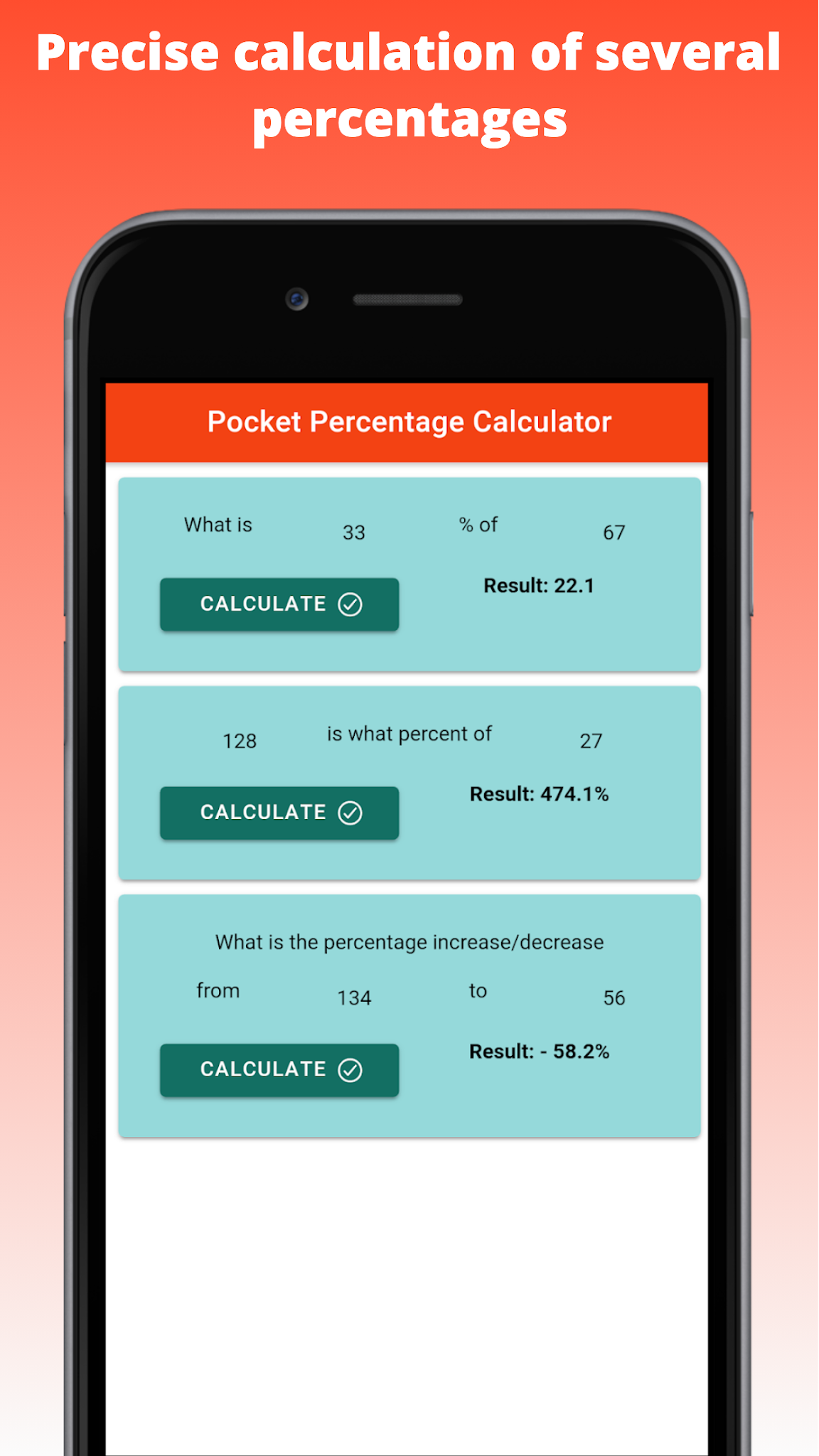 Percentage Calculator Free - Discount, Percent Off ~ iMedical Apps