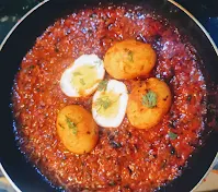 Made egg curry recipe in a pan
