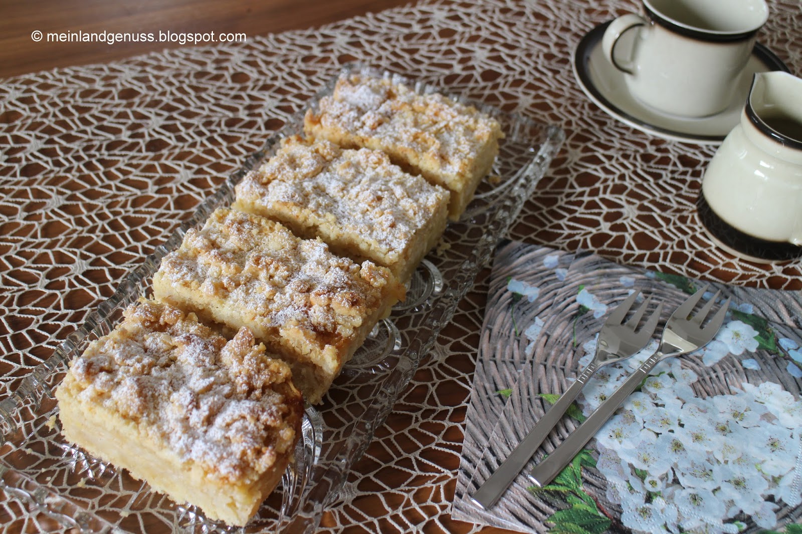 mein Land und Gartengenuss: Apfel-Rahm-Blechkuchen