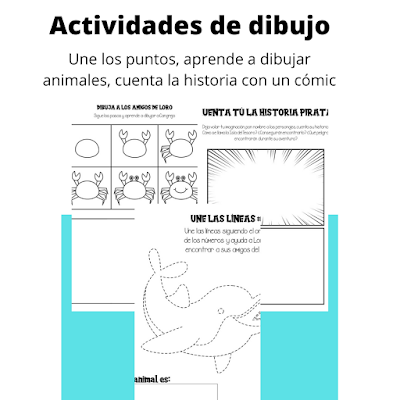 actividades, libro, piratas, infantil, ingles, matematicas, laberintos, sudokus, sopas de letras, colorear