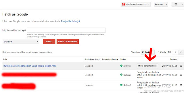 Screen Shoot Cara Menggunakan Fetch as Google 2 - Tips dan Cara Screen Shoot Cara Menggunakan Fetch as Google 2 - Tips dan Cara