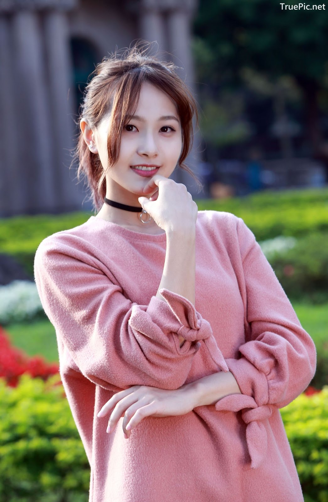 Image-Taiwanese-Model-郭思敏-Pure-And-Gorgeous-Girl-In-Pink-Sweater-Dress-TruePic.net- Picture-14