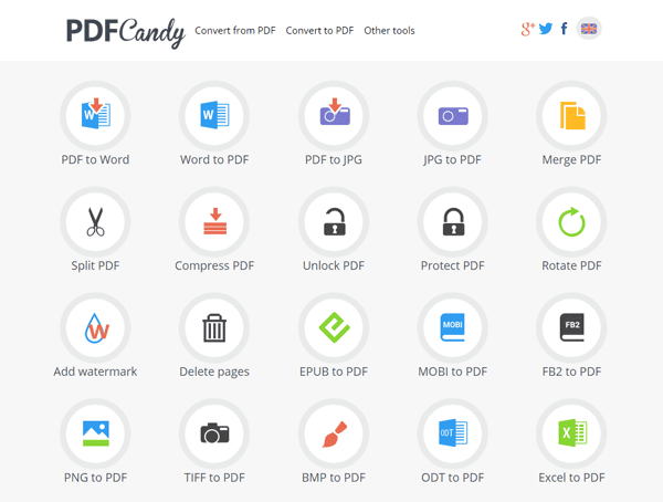 PDF Candy - Administrar archivos PDF