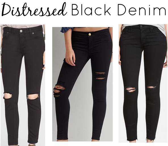Knots and Ruffles: Distressed Black Denim | Fall Fashion 2015