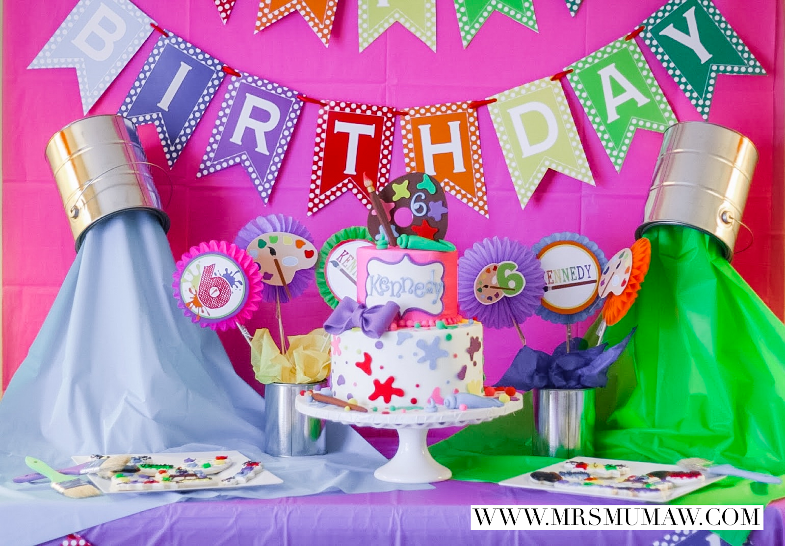 Art Paint Birthday Party Ideas - Art Birthday Party - Kennedy's SIXTH  Birthday