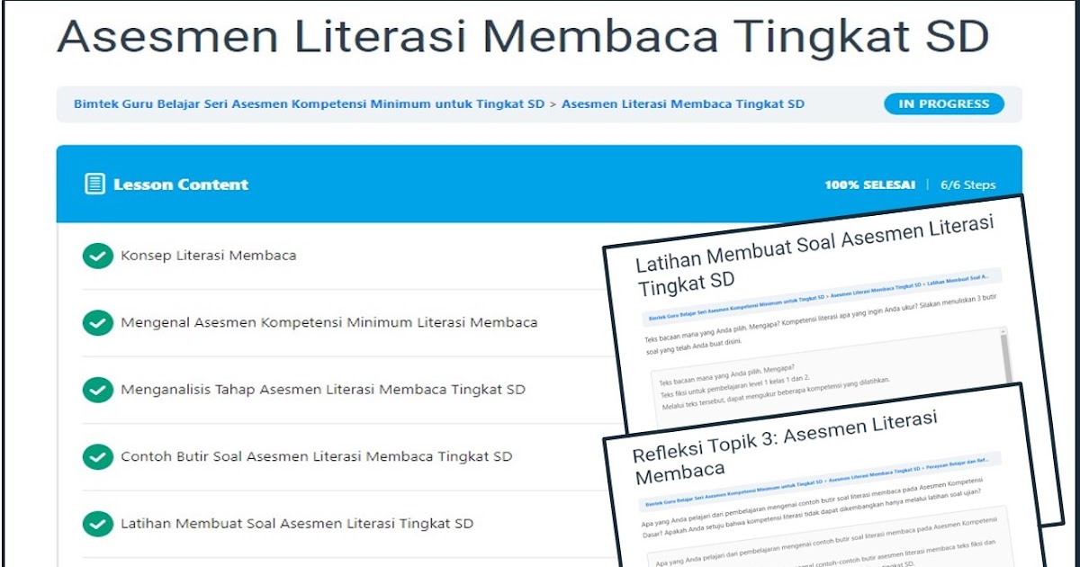 Materi Soal Dan Referensi Jawaban Bimtek Guru Belajar Seri Akm Sd Tahap Asesmen Literasi Membaca Tingkat Sd