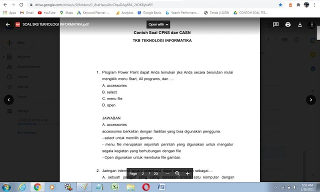 Contoh soal tes P3K Teknologi Informatika dan kunci jawaban