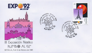 Sevilla - Filatelia - Expo 92 - 1989 (8+5) - París 1889 - Sobre