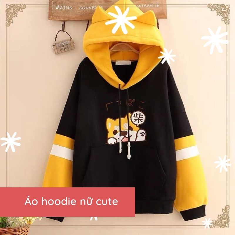 Áo khoác hoodie nữ cún dễ thương giá rẻ - Cái đồ dễ thương