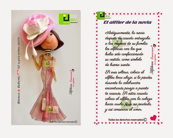 Tarjetas para alfileres de novia