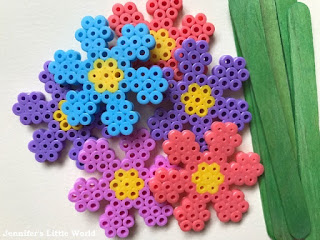 Hama bead pastel flowers