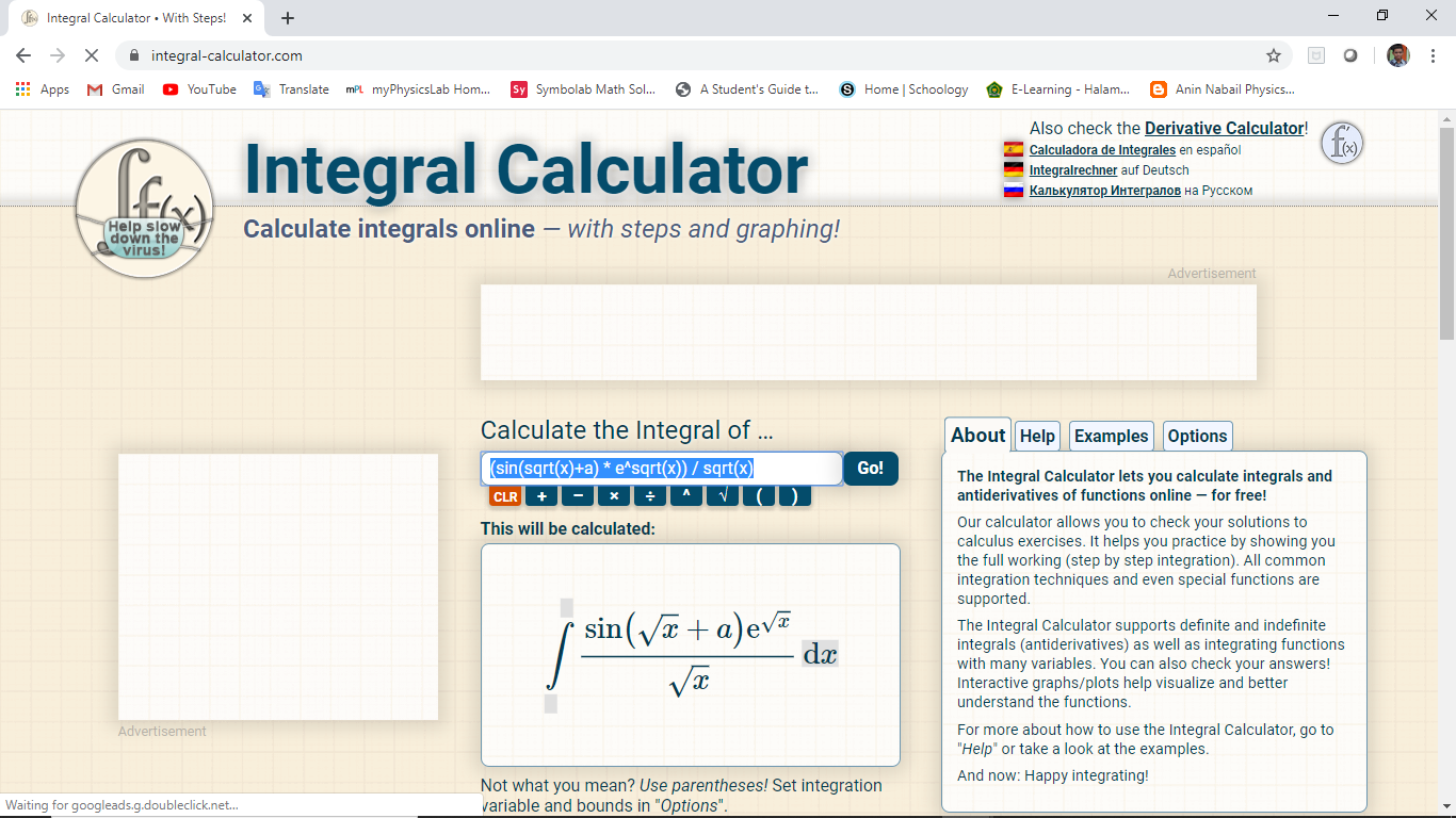 Integral calculator. Derivative calculator. интеграл.