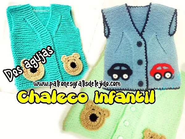 Chaleco dos agujas bebés niños pequeños