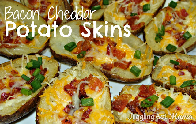 Bacon Cheddar Potato Skins - Juggling Act Mama