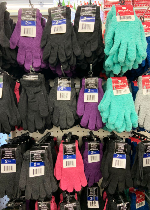 knit gloves - awesome dollar store supplies